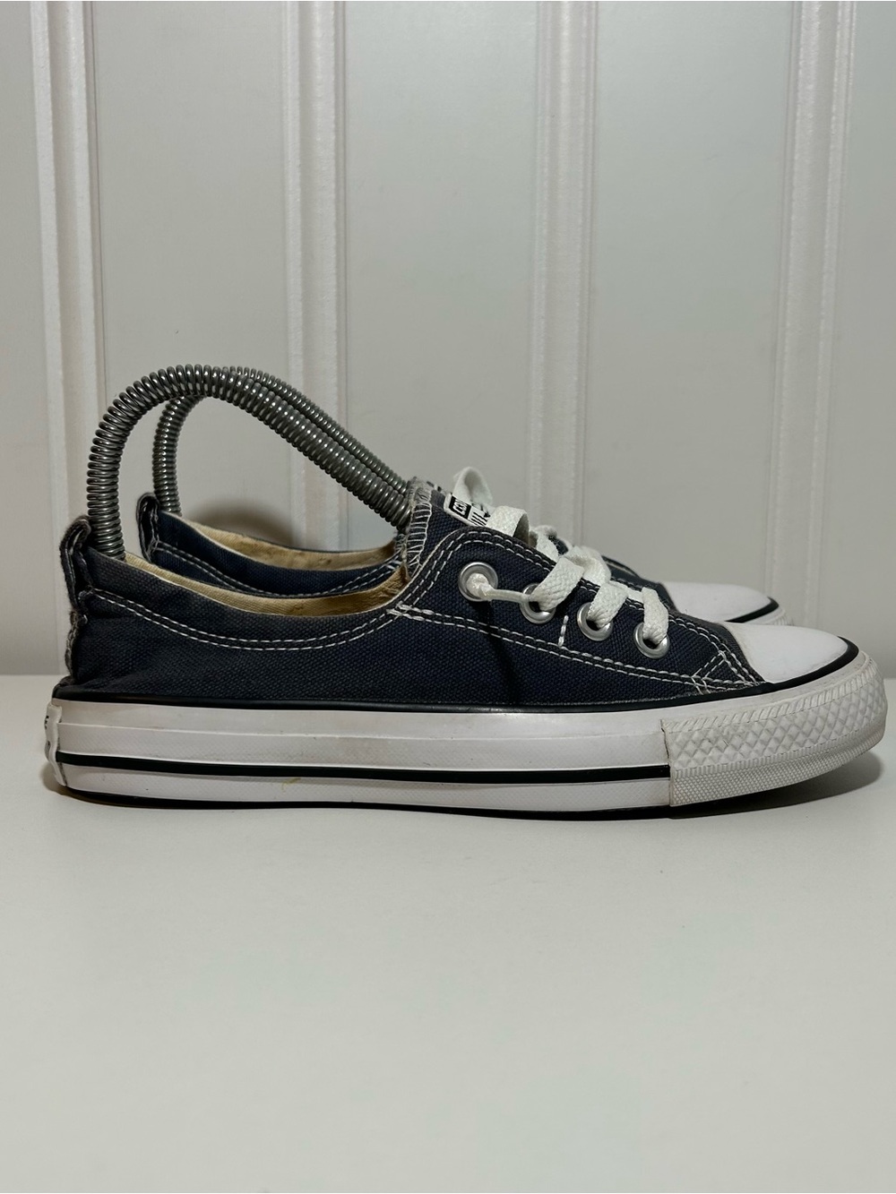 Converse ctas low shoreline slip on blue Navy Canvas Sneakers with White